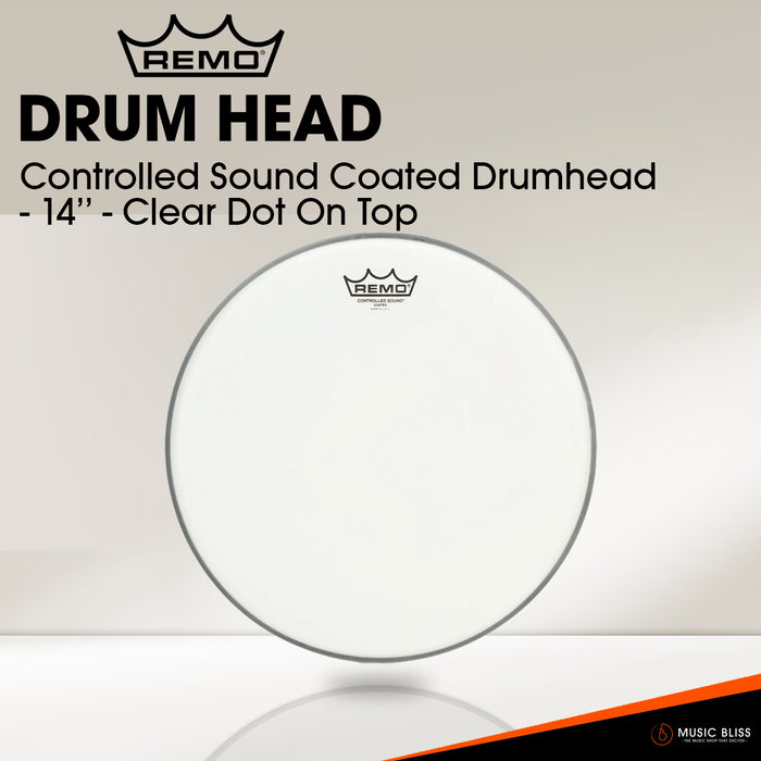 Remo Controlled Sound Coated Drumhead - 14'' - Clear Dot On Top