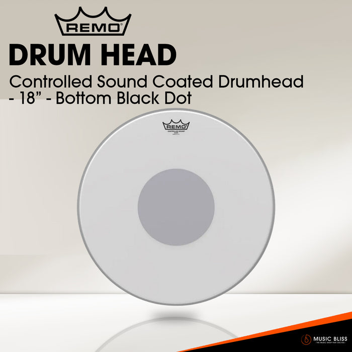 Remo Controlled Sound Coated Drumhead - 18" - Bottom Black Dot