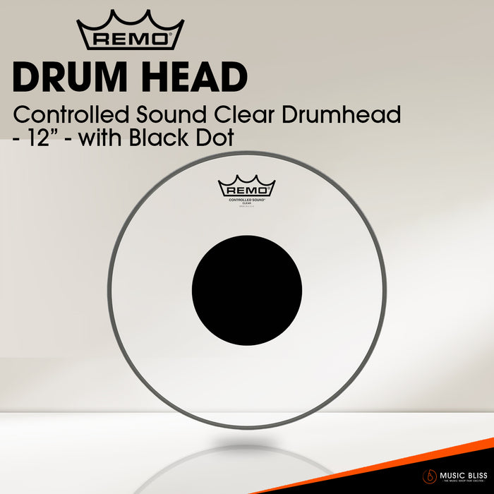 Remo Controlled Sound Clear Drumhead - with Black Dot (Available in sizes 8"-22")