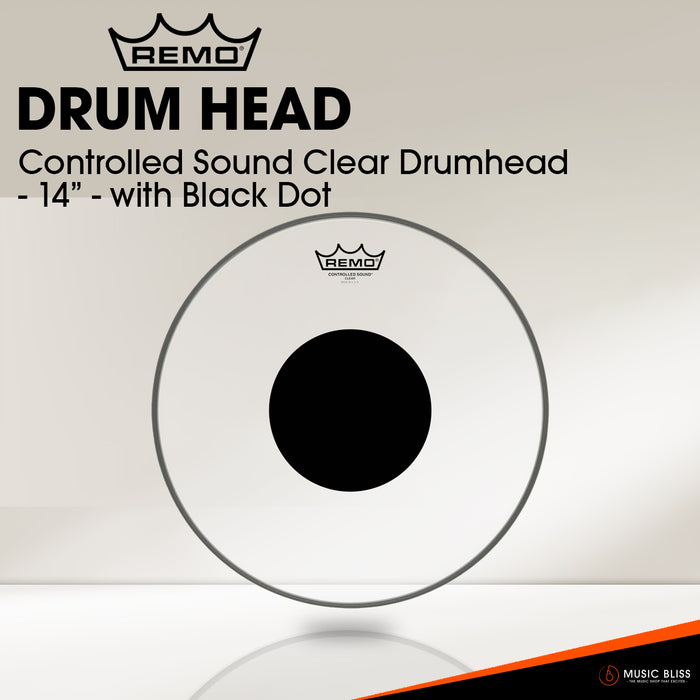 Remo Controlled Sound Clear Drumhead - with Black Dot (Available in sizes 8"-22")