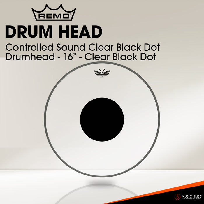 Remo Controlled Sound Clear Drumhead - with Black Dot (Available in sizes 8"-22")