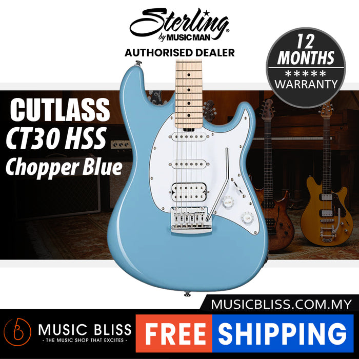 Sterling By Music Man Cutlass CT30HSS Electric Guitar - Chopper Blue