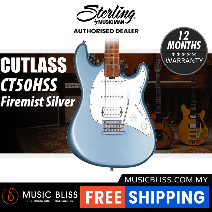 Sterling By Music Man Cutlass CT50HSS Electric Guitar - Firemist Silver