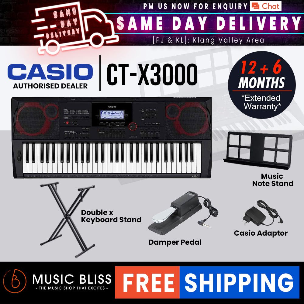 Casio CT X3000 61 Keys Portable Keyboard with FREE Keyboard Stand