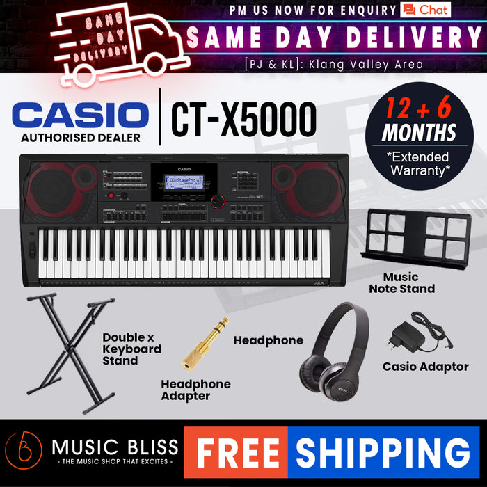 Casio CT-X5000 61-Keys Portable Keyboard with FREE Keyboard Stand - Music Bliss Malaysia