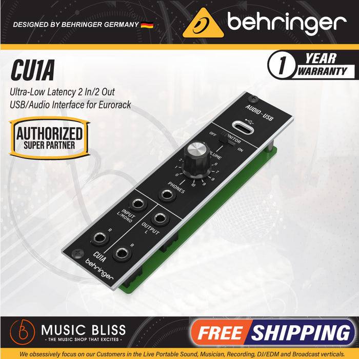 Behringer CU1A 2-in/2-out Eurorack USB/Audio Interface - Music Bliss Malaysia
