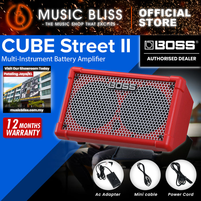 Boss CUBE Street 2 - 2x6.5" 10-watt Battery Powered Combo Amp - Red