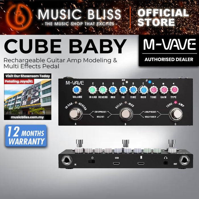 M-VAVE Cube Baby Rechargeable Guitar Amp Modeling & Multi Effects Pedal