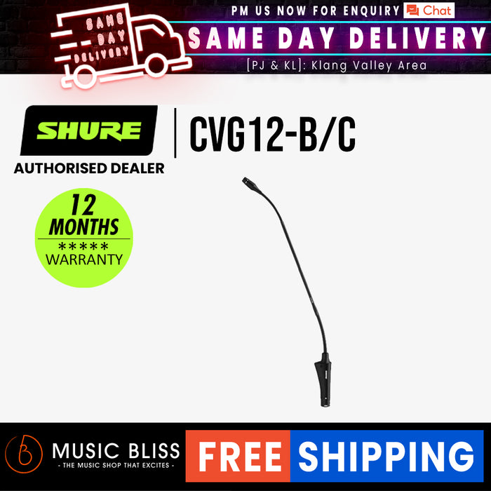 Shure CVG12-B/C Centraverse Cardioid Gooseneck Microphone - Music Bliss Malaysia