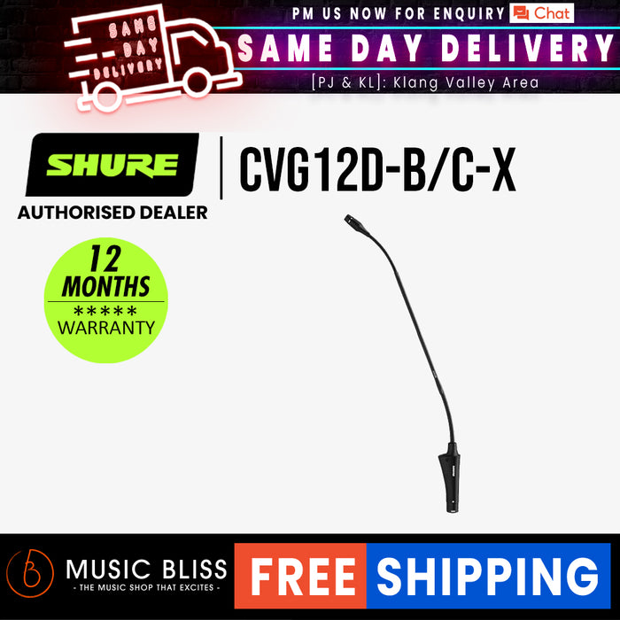 Shure CVG12D-B/C 12" Centraverse Gooseneck Condenser Microphone - Music Bliss Malaysia