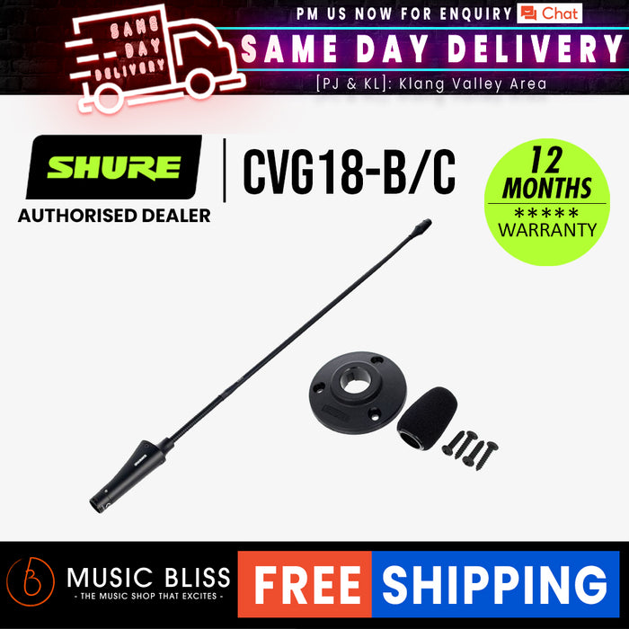 Shure CVG18-B/C Centraverse 18" Gooseneck Condenser Microphone - Music Bliss Malaysia