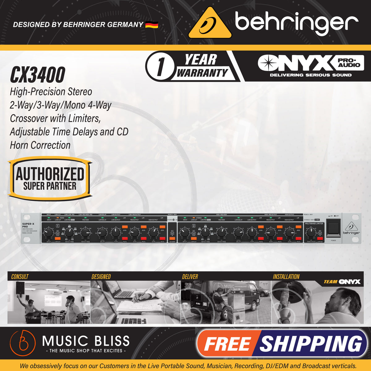 Behringer Super-X Pro CX3400 V2 2-/3-way Stereo, 4-way Mono