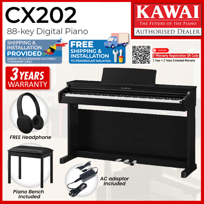 Kawai CX202 Digital Piano - Premium Satin Black