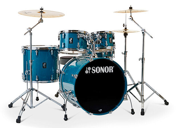 Sonor AQ1 Studio 5-Piece Acoustic Drum Set with Hardware - 20 Inch Bass Drum - Caribbean Blue