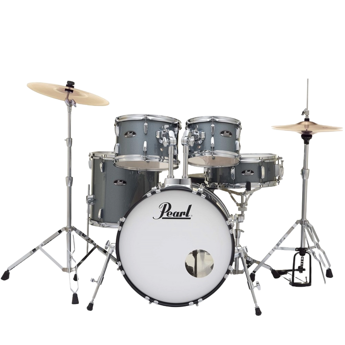 Pearl Roadshow 5-piece Drum Set with Drumstick and Throne - 22 Inch Bass Drum - Charcoal Metallic