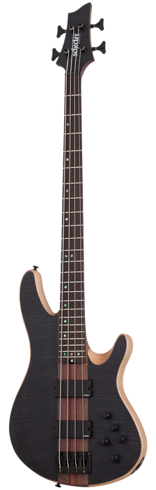 Schecter Charles Berthoud CB-4 Electric Bass Guitar - See-Thru Black Satin