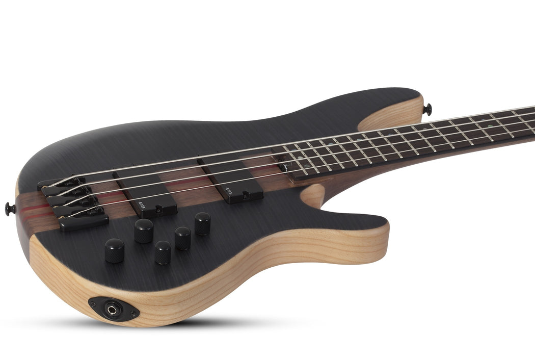 Schecter Charles Berthoud CB-4 Electric Bass Guitar - See-Thru Black Satin