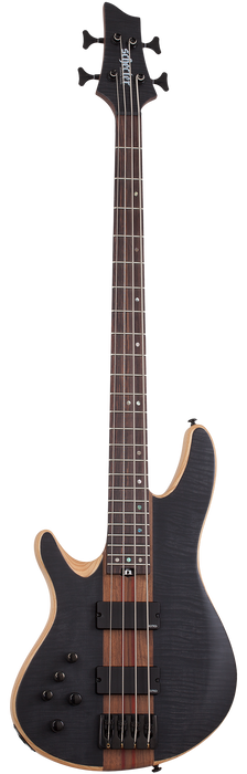 Schecter Charles Berthoud CB-4 Left-Handed Electric Bass Guitar - See-Thru Black Satin