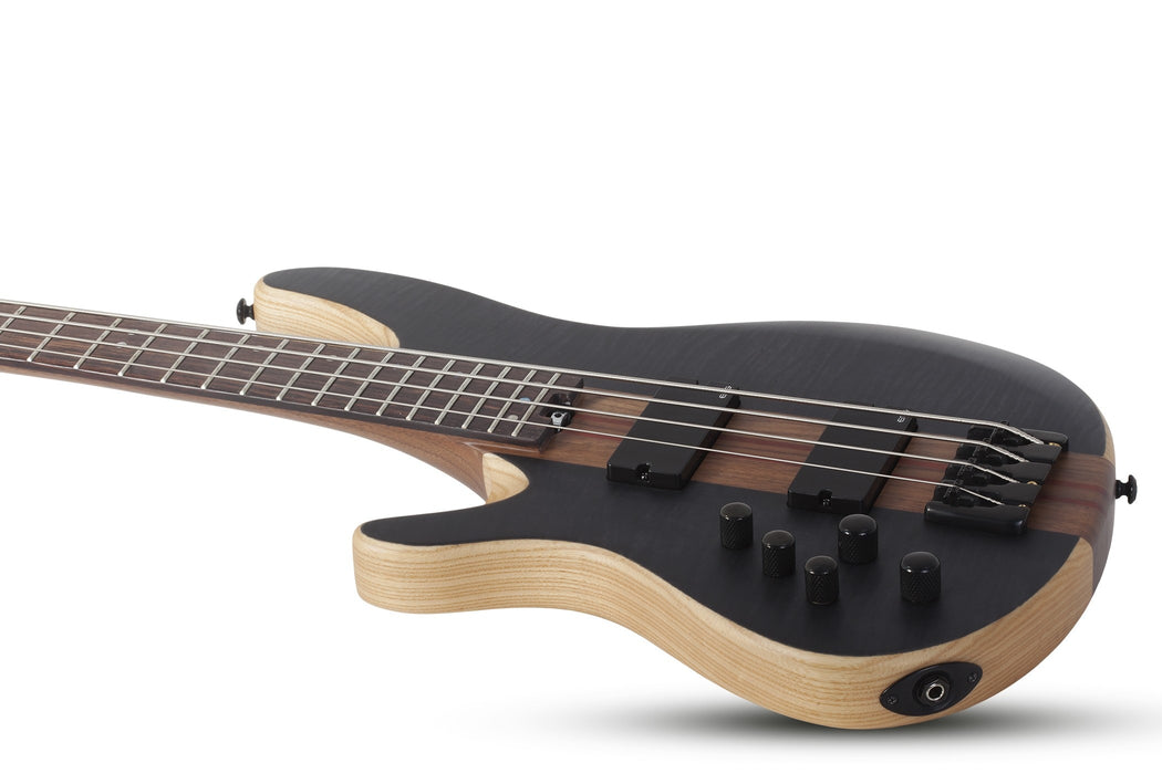 Schecter Charles Berthoud CB-4 Left-Handed Electric Bass Guitar - See-Thru Black Satin