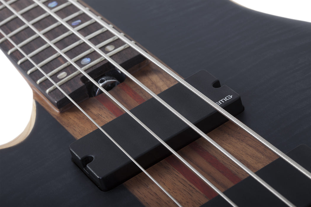 Schecter Charles Berthoud CB-4 Left-Handed Electric Bass Guitar - See-Thru Black Satin