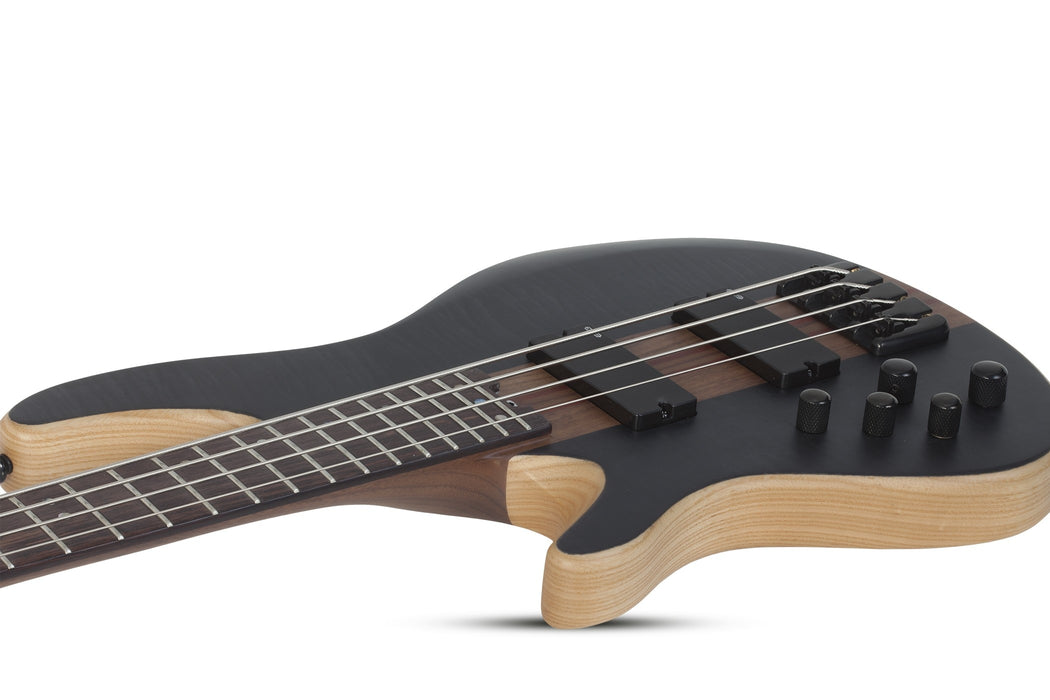 Schecter Charles Berthoud CB-4 Left-Handed Electric Bass Guitar - See-Thru Black Satin