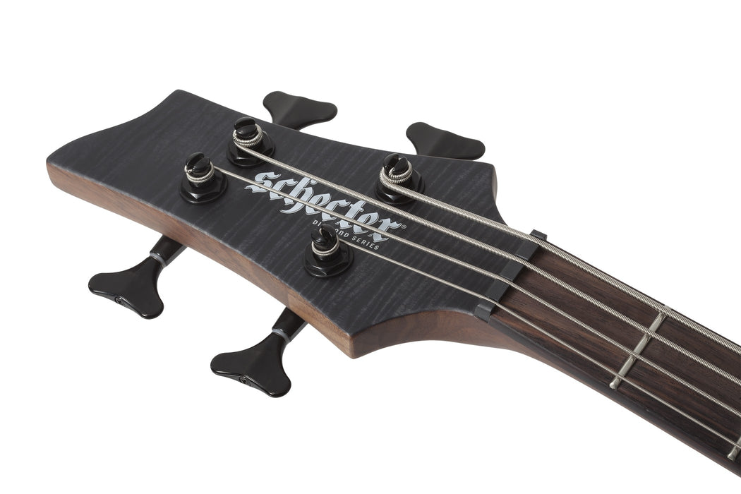 Schecter Charles Berthoud CB-4 Left-Handed Electric Bass Guitar - See-Thru Black Satin