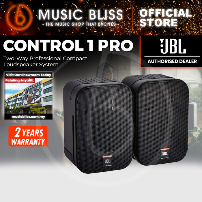 JBL Control 1 Pro 5" Two-Way Professional Compact Loudspeaker - Pair - Black