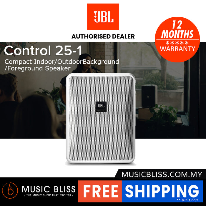 JBL Control 25-1 Indoor/Outdoor Speaker - White