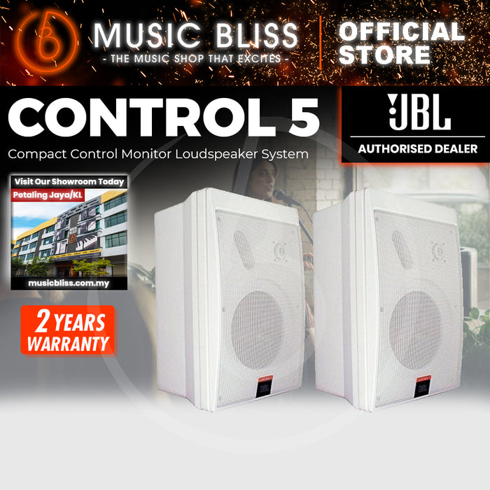 JBL Control 5 6.5 inch Control Monitor - White - Pair