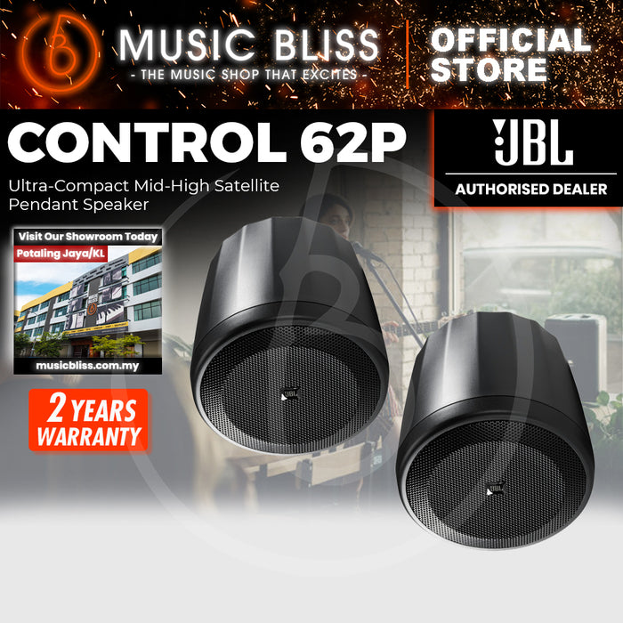 JBL Control 62P Ultra-Compact Mid-High Satellite Pendant Speaker - Pair - Black