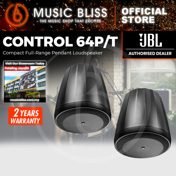 JBL Control 64P/T Compact Full-Range Pendant Loudspeaker - Pair - Black