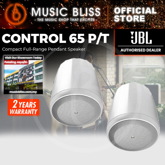 JBL Control 65P/T Compact Full-RangePendant Speaker - Pair - White