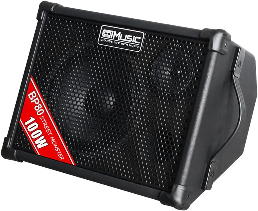 Cool Music BP-80 100-Watt Battery Powered Acoustic Guitar Amplifier - Black