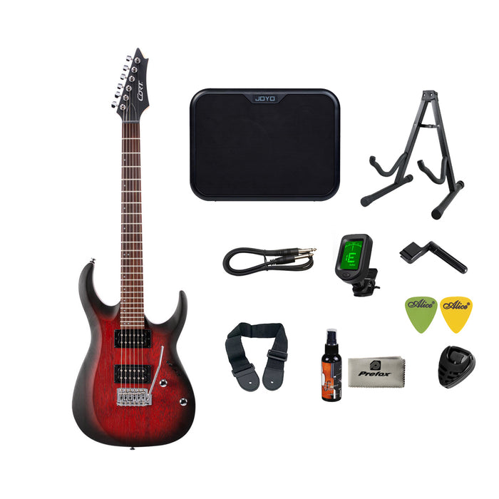 Cort X Series X100 Electric Guitar with Bag - Open Pore Black Cherry Burst