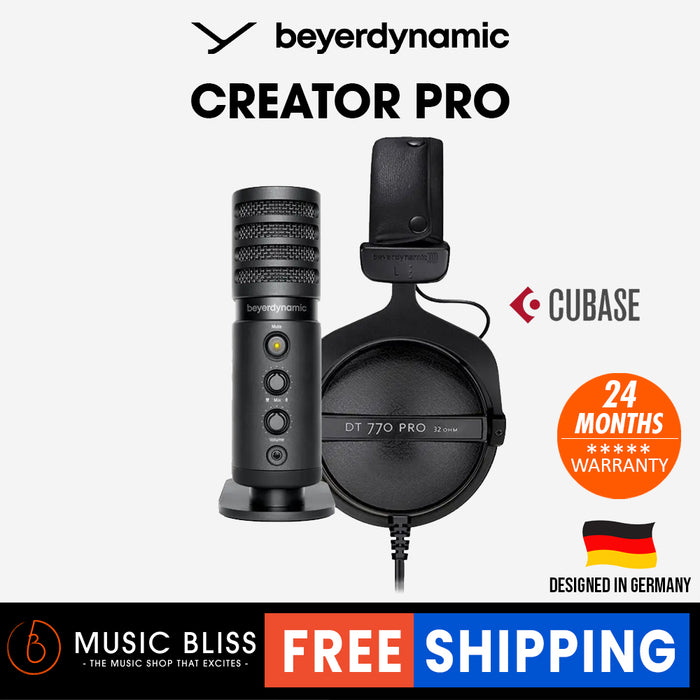 Beyerdynamic Creator Pro - DT 770 Pro Headphones 32 Ohms with Fox USB Microphone - Music Bliss Malaysia