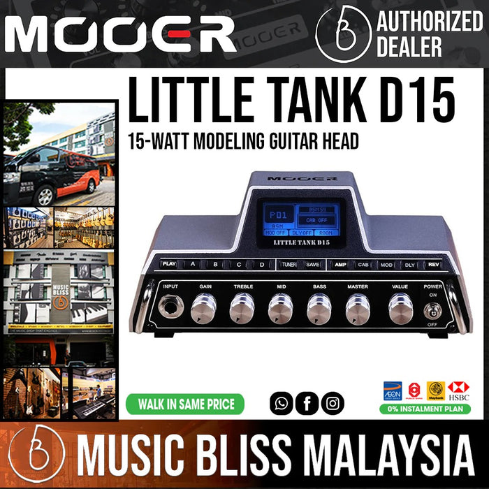 Mooer Little Tank D15 Modeling Mini Guitar Amplifier Head - Music Bliss Malaysia