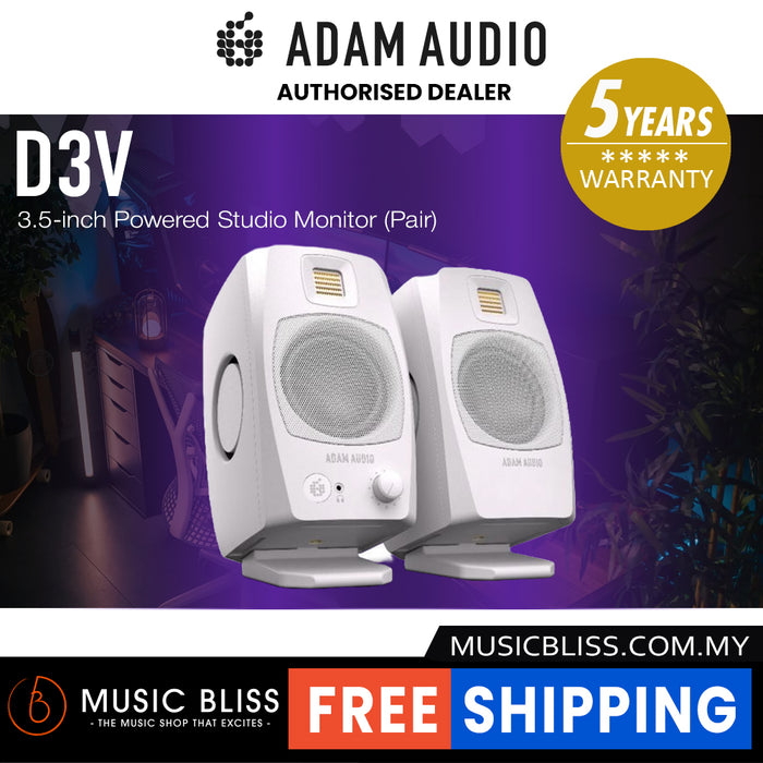 Adam Audio D3V 3.5-inch Powered Studio Monitor - White (Pair)