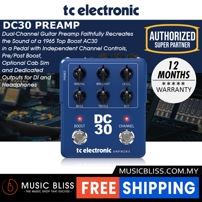 TC Electronic Ampworx DC30 Preamp Pedal - Music Bliss Malaysia