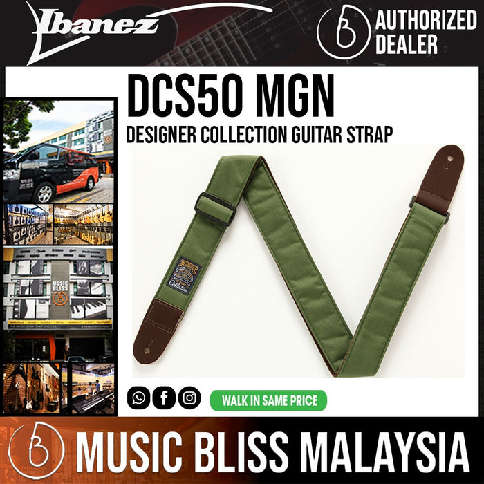 Ibanez DCS50 Designer Collection Guitar Strap - Moss Green - Music Bliss Malaysia