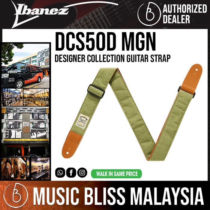 Ibanez DCS50D Designer Collection Guitar Strap - Moss Green - Music Bliss Malaysia
