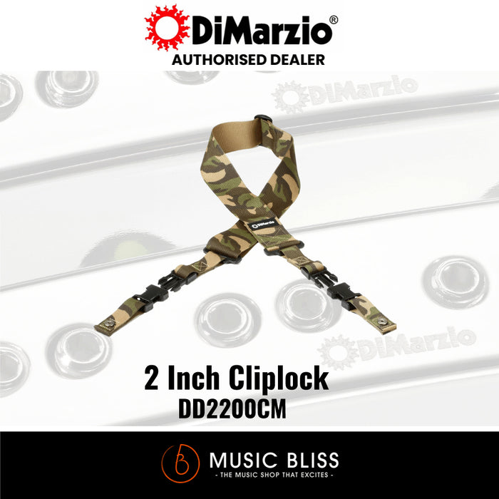 DiMarzio 2" ClipLock Guitar Strap - Cordura Camouflage DD2200CM - Music Bliss Malaysia