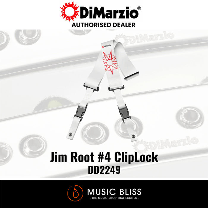 DiMarzio DD2249 Jim Root #4 ClipLock Strap - White - Music Bliss Malaysia