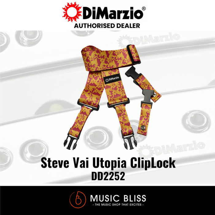 DiMarzio DD2252 Steve Vai Utopia ClipLock Strap - Pink Gold - Music Bliss Malaysia