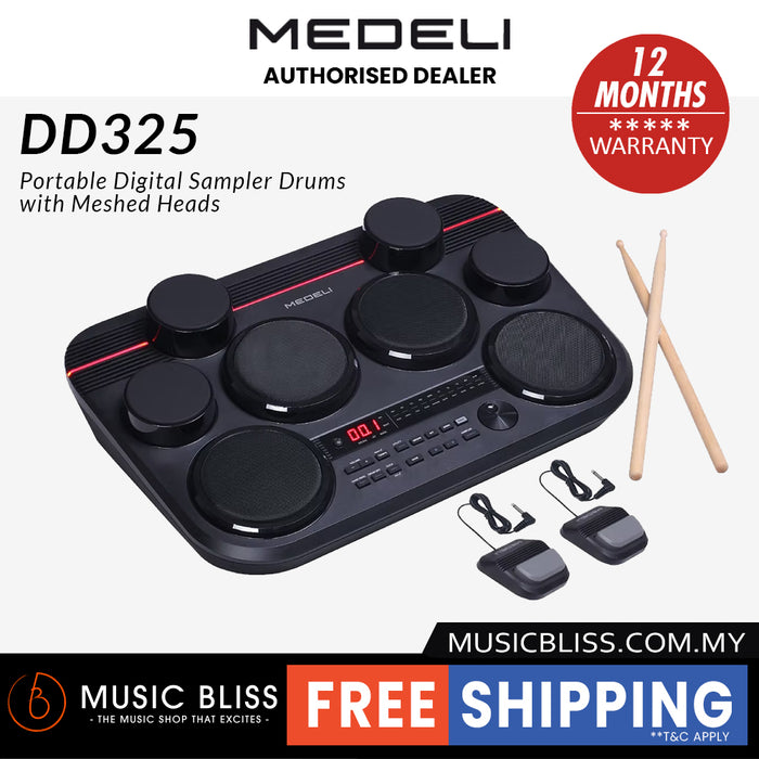 Medeli DD325 Portable Digital Sampler Drums with Meshed Heads