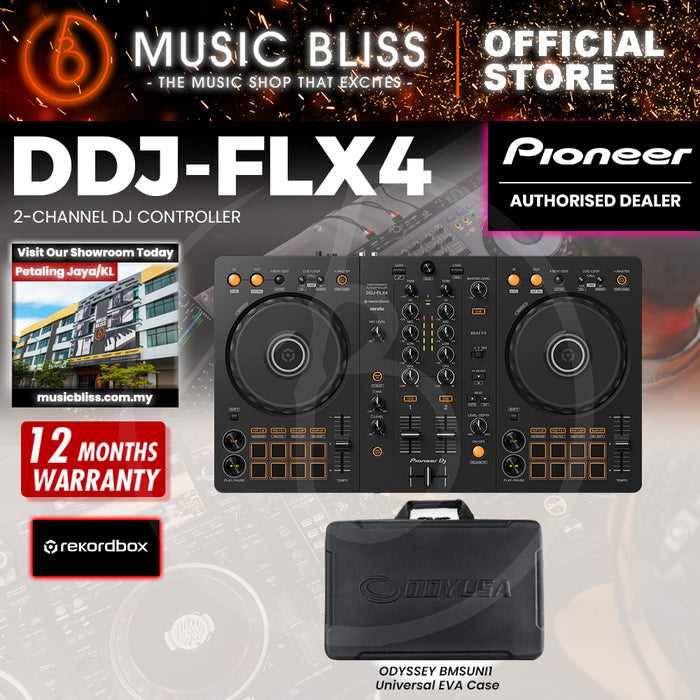Pioneer DJ DDJ-FLX4 2-deck Rekordbox and Serato DJ Controller