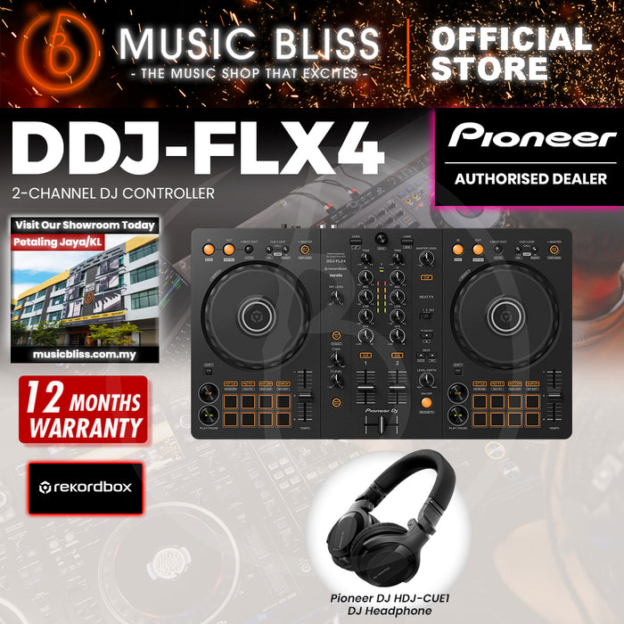 Pioneer DJ DDJ-FLX4 2-deck Rekordbox and Serato DJ Controller
