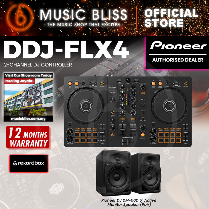 Pioneer DJ DDJ-FLX4 2-deck Rekordbox and Serato DJ Controller