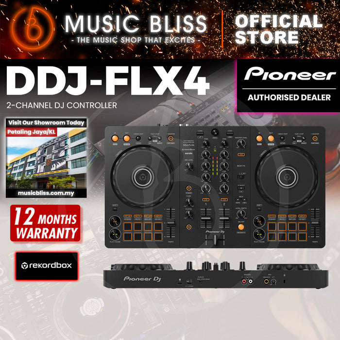 Pioneer DJ DDJ-FLX4 2-deck Rekordbox and Serato DJ Controller