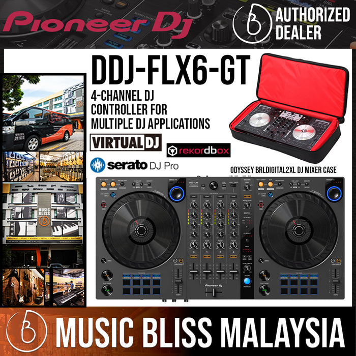 Pioneer DJ DDJ-FLX6 4-deck Rekordbox and Serato DJ Controller - Graphite - Music Bliss Malaysia