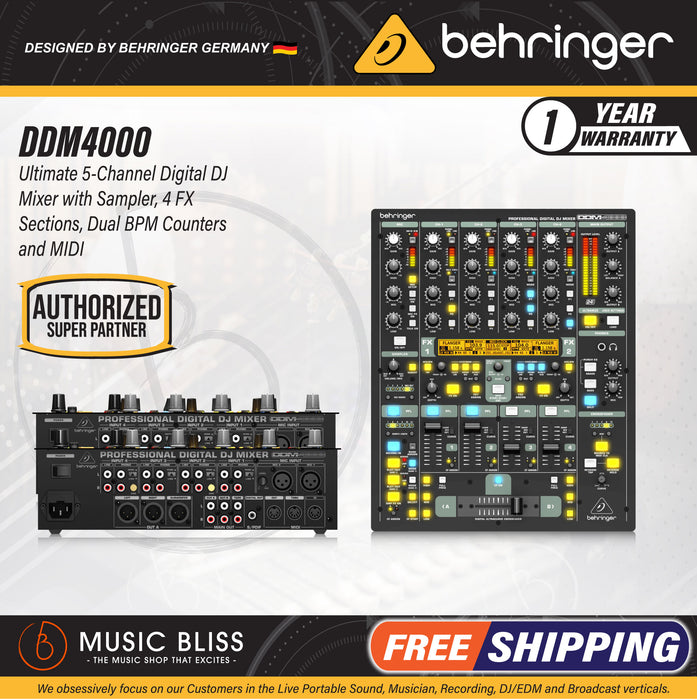 Behringer DDM4000 5-channel Digital DJ Mixer - Music Bliss Malaysia